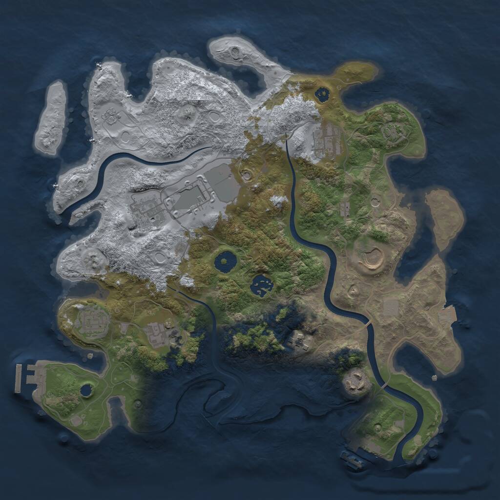 Rust Map: Procedural Map, Size: 3500, Seed: 1925558709, 15 Monuments