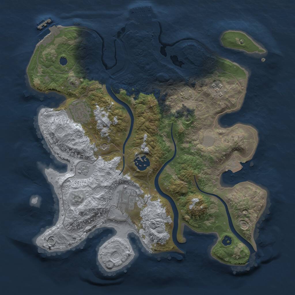 Rust Map: Procedural Map, Size: 3000, Seed: 1495587912, 10 Monuments