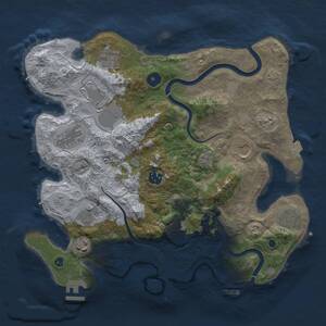 Thumbnail Rust Map: Procedural Map, Size: 3500, Seed: 595323804, 16 Monuments