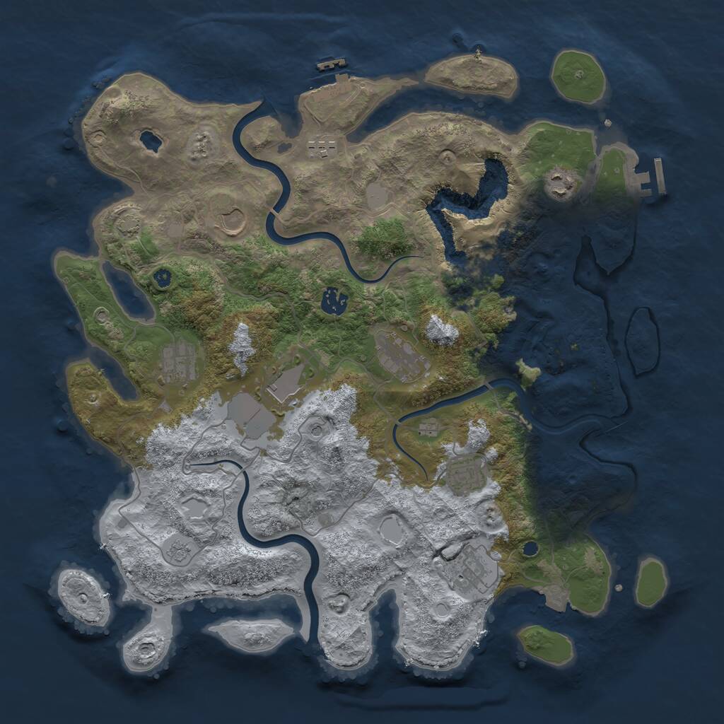 Rust Map: Procedural Map, Size: 4000, Seed: 221768703, 15 Monuments