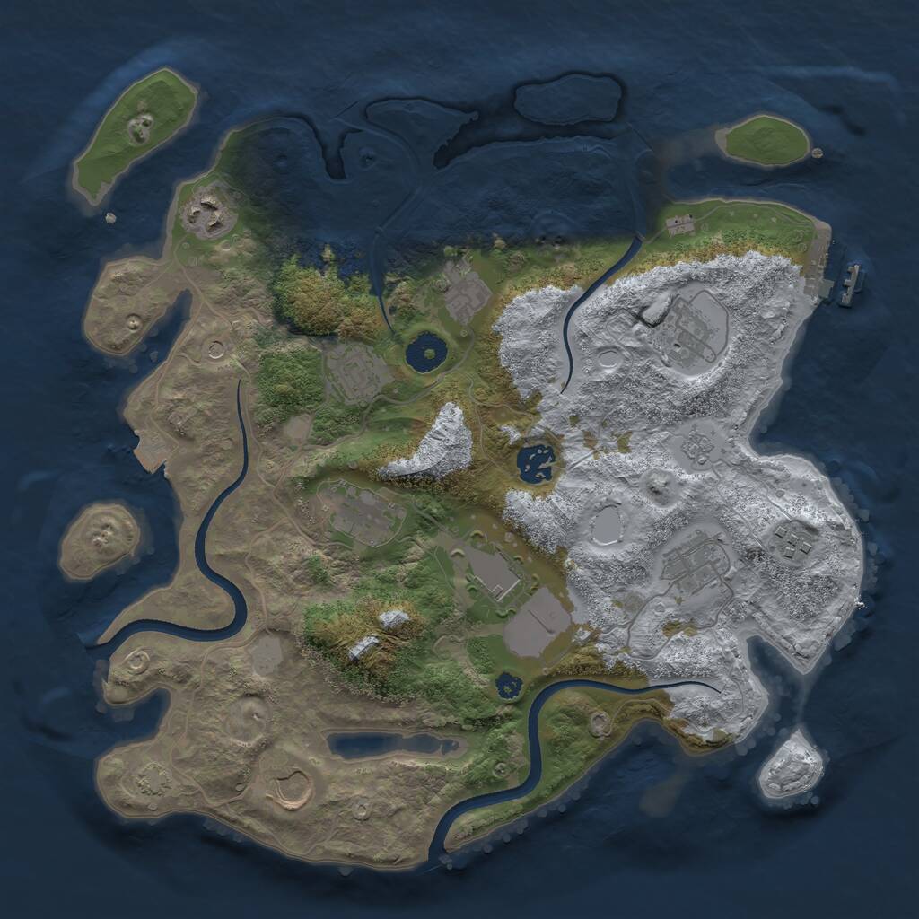 Rust Map: Procedural Map, Size: 3500, Seed: 75632131, 15 Monuments