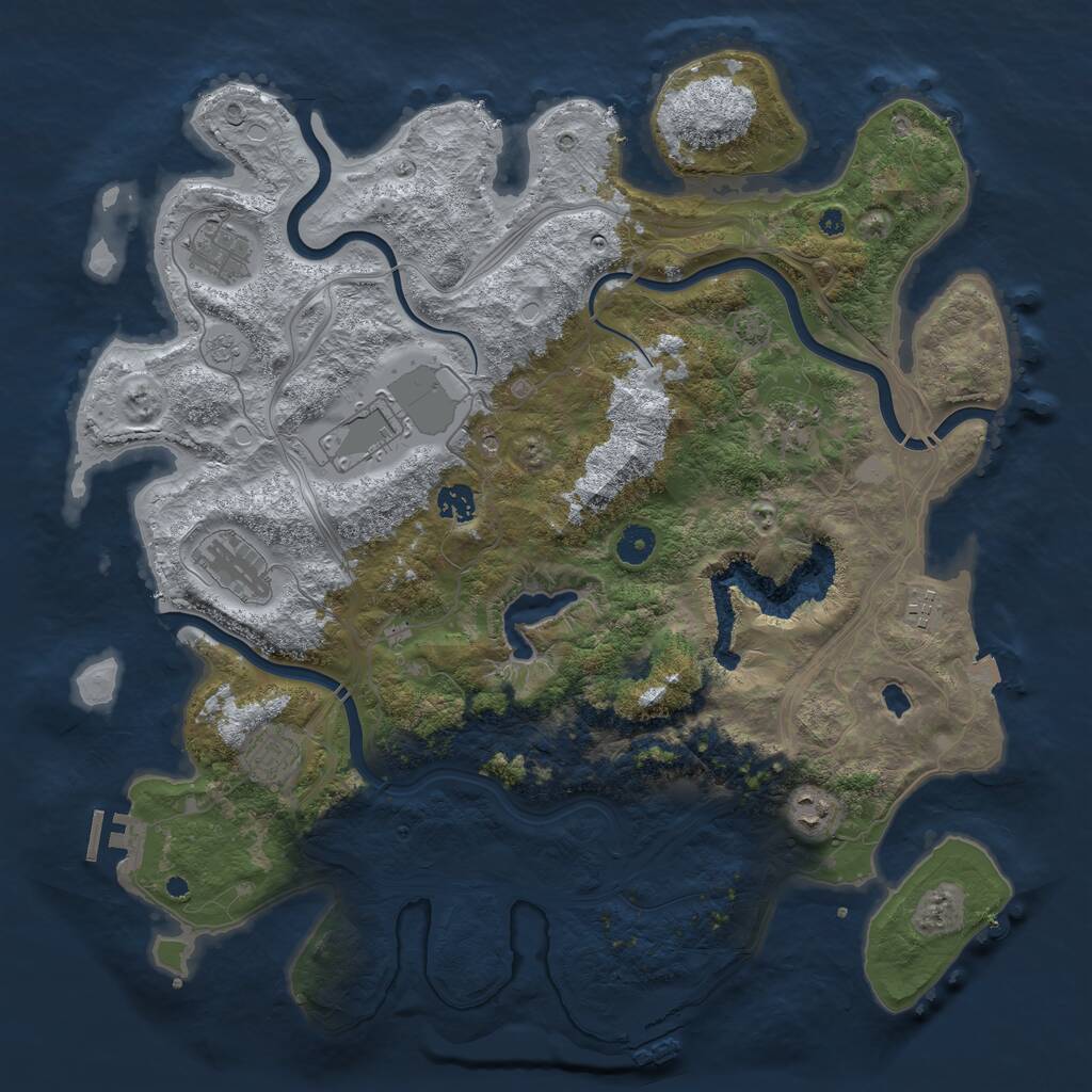 Rust Map: Procedural Map, Size: 4250, Seed: 950553207, 14 Monuments