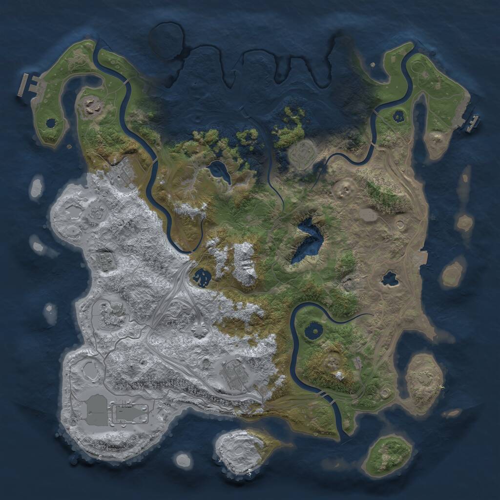 Rust Map: Procedural Map, Size: 4250, Seed: 8271960, 14 Monuments