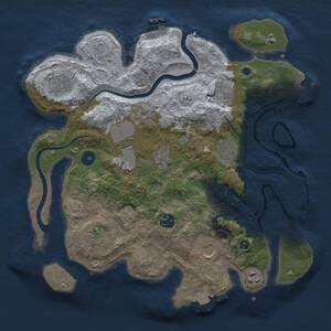 Thumbnail Rust Map: Procedural Map, Size: 3500, Seed: 12623653, 16 Monuments
