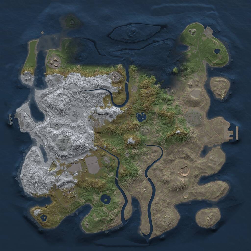 Rust Map: Procedural Map, Size: 3750, Seed: 15994312, 15 Monuments