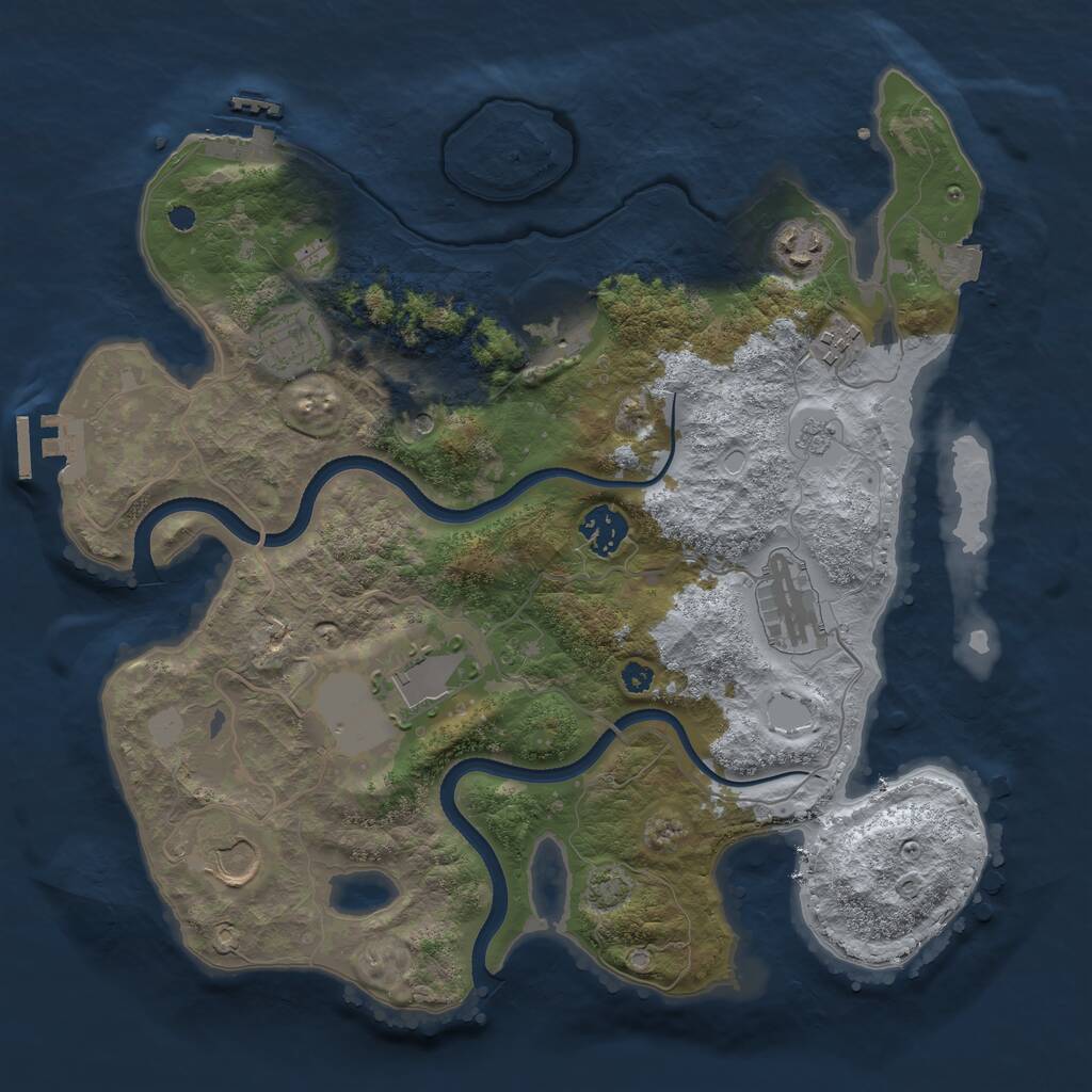 Rust Map: Procedural Map, Size: 3500, Seed: 1645419772, 14 Monuments