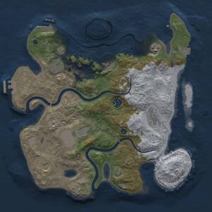 Thumbnail Rust Map: Procedural Map, Size: 3500, Seed: 1645419772, 14 Monuments