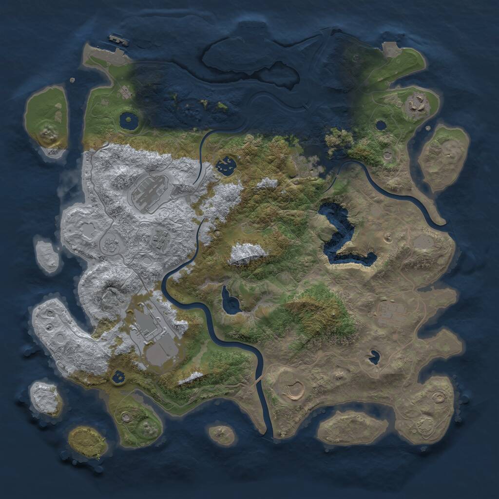 Rust Map: Procedural Map, Size: 4000, Seed: 2141732520, 14 Monuments