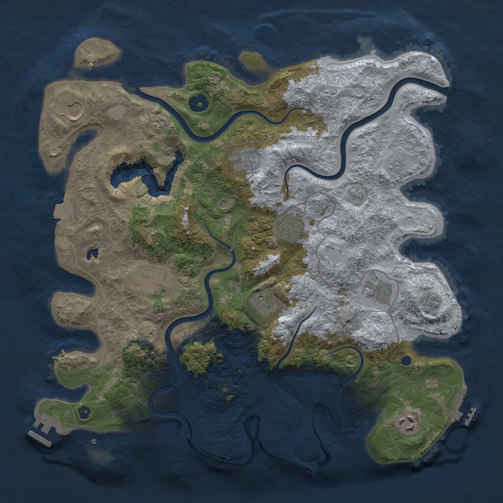 Rust Map: Procedural Map, Size: 4000, Seed: 1704228998, 14 Monuments