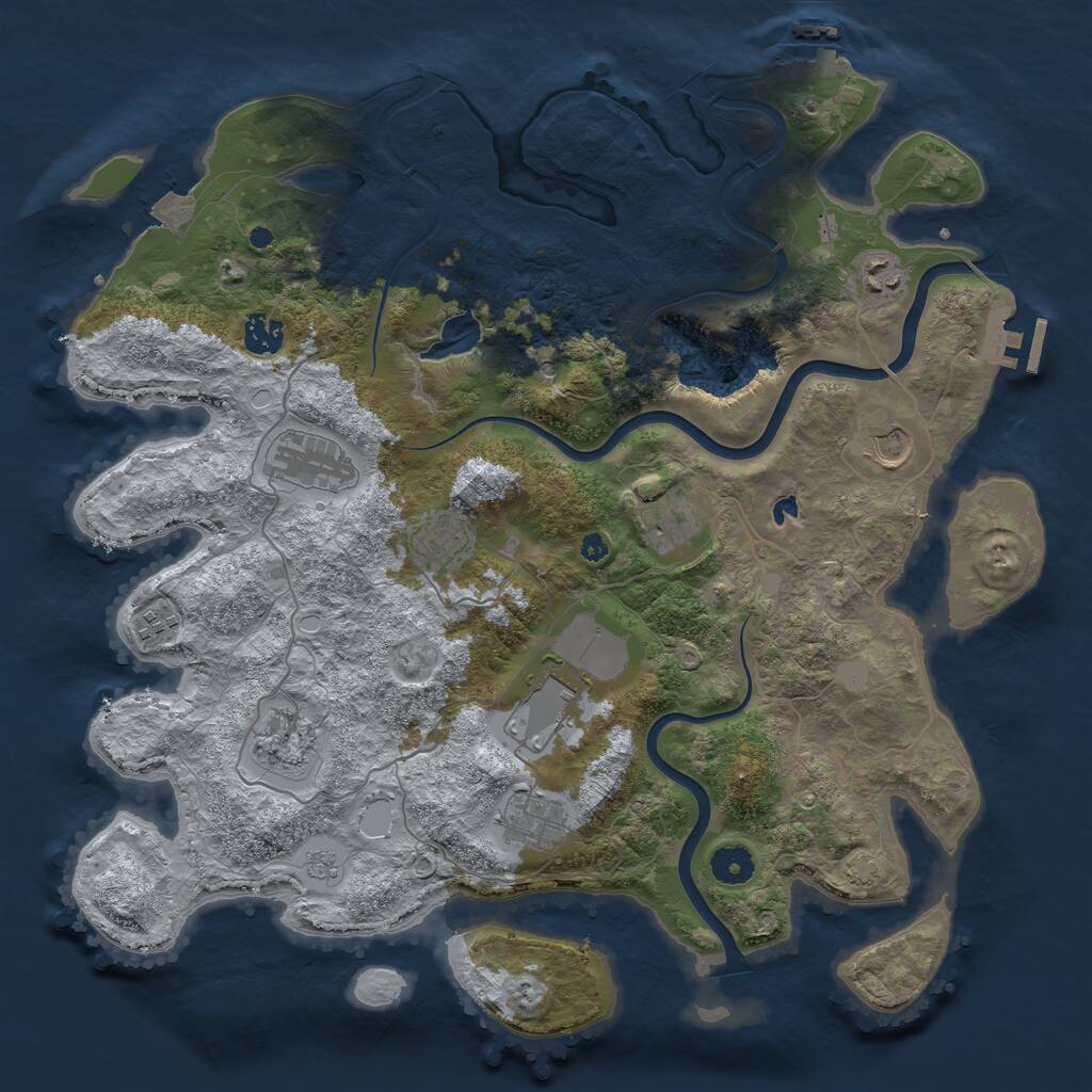 Rust Map: Procedural Map, Size: 4000, Seed: 2103438, 16 Monuments