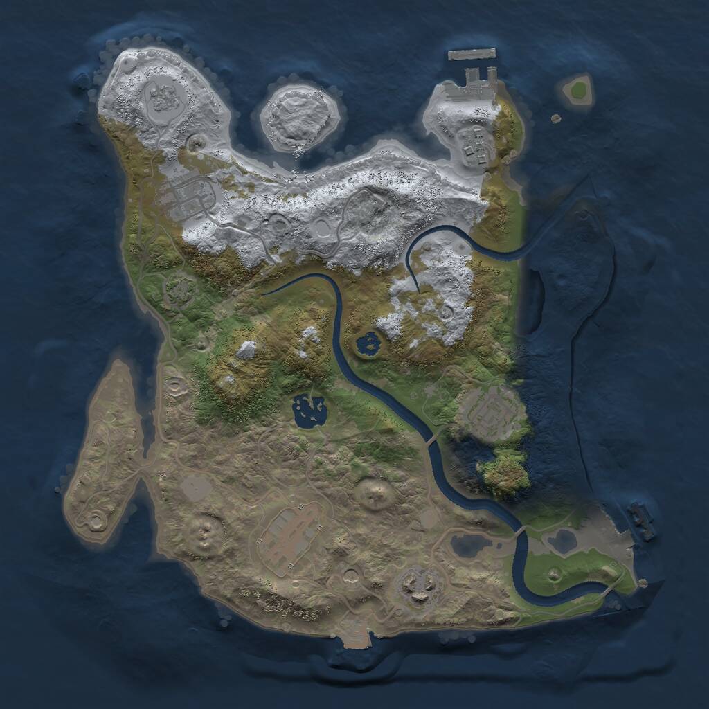 Rust Map: Procedural Map, Size: 3000, Seed: 68950, 12 Monuments