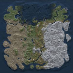 Thumbnail Rust Map: Procedural Map, Size: 6000, Seed: 79215801, 17 Monuments