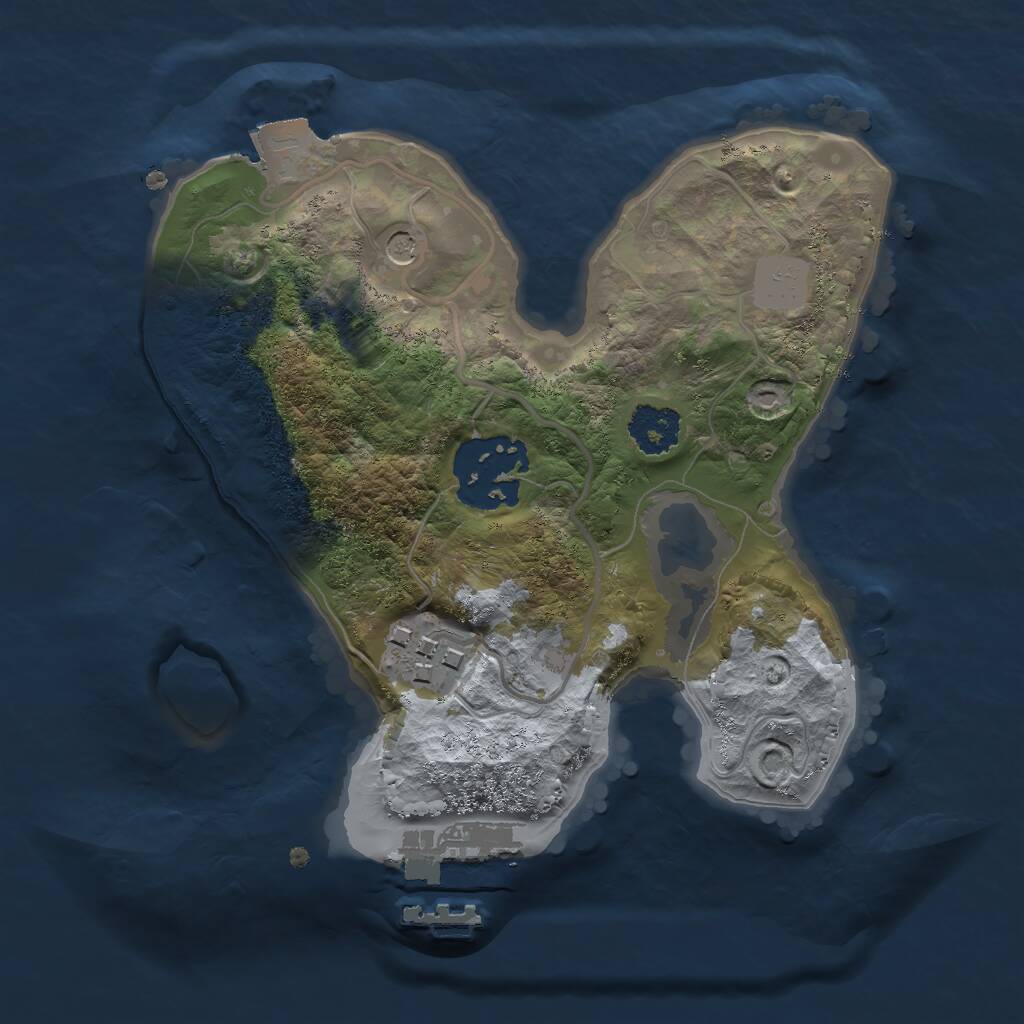 Rust Map: Procedural Map, Size: 2022, Seed: 50000, 5 Monuments