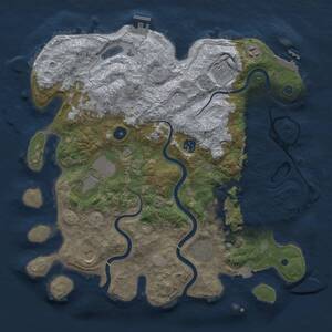 Thumbnail Rust Map: Procedural Map, Size: 3900, Seed: 18164, 15 Monuments