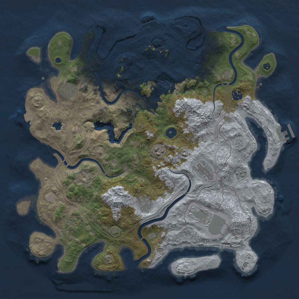 Rust Map: Procedural Map, Size: 4250, Seed: 1958643, 14 Monuments
