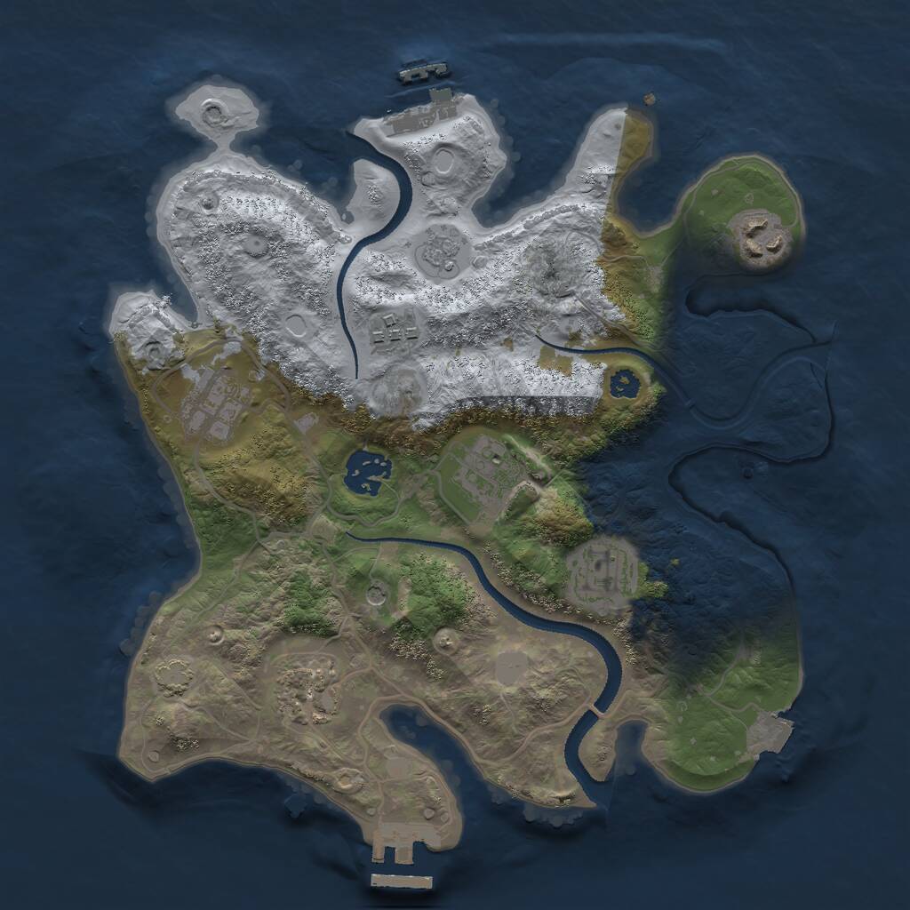 Rust Map: Procedural Map, Size: 3000, Seed: 1891290856, 13 Monuments
