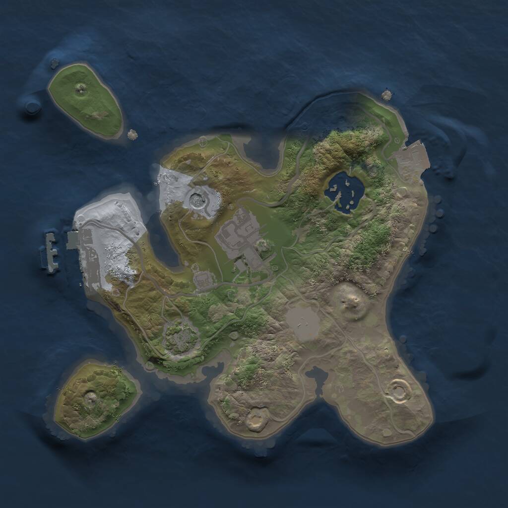 Rust Map: Procedural Map, Size: 2001, Seed: 1234567, 6 Monuments