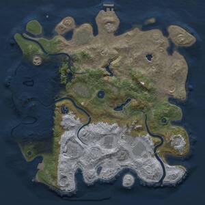 Thumbnail Rust Map: Procedural Map, Size: 4000, Seed: 352959557, 15 Monuments