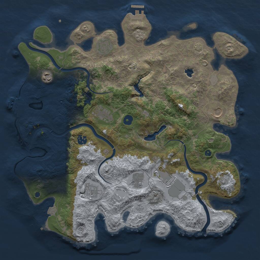 Rust Map: Procedural Map, Size: 4000, Seed: 352959557, 15 Monuments