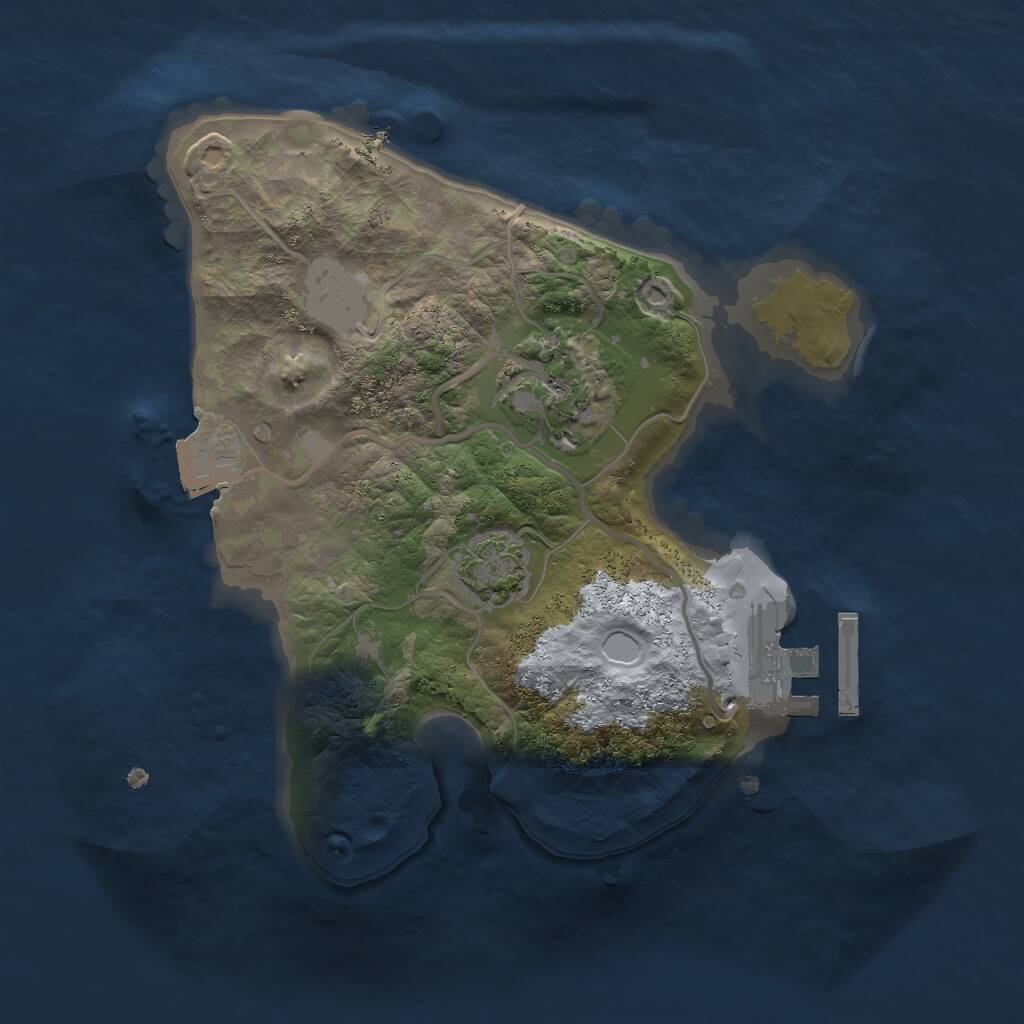 Rust Map: Procedural Map, Size: 2000, Seed: 965763, 4 Monuments