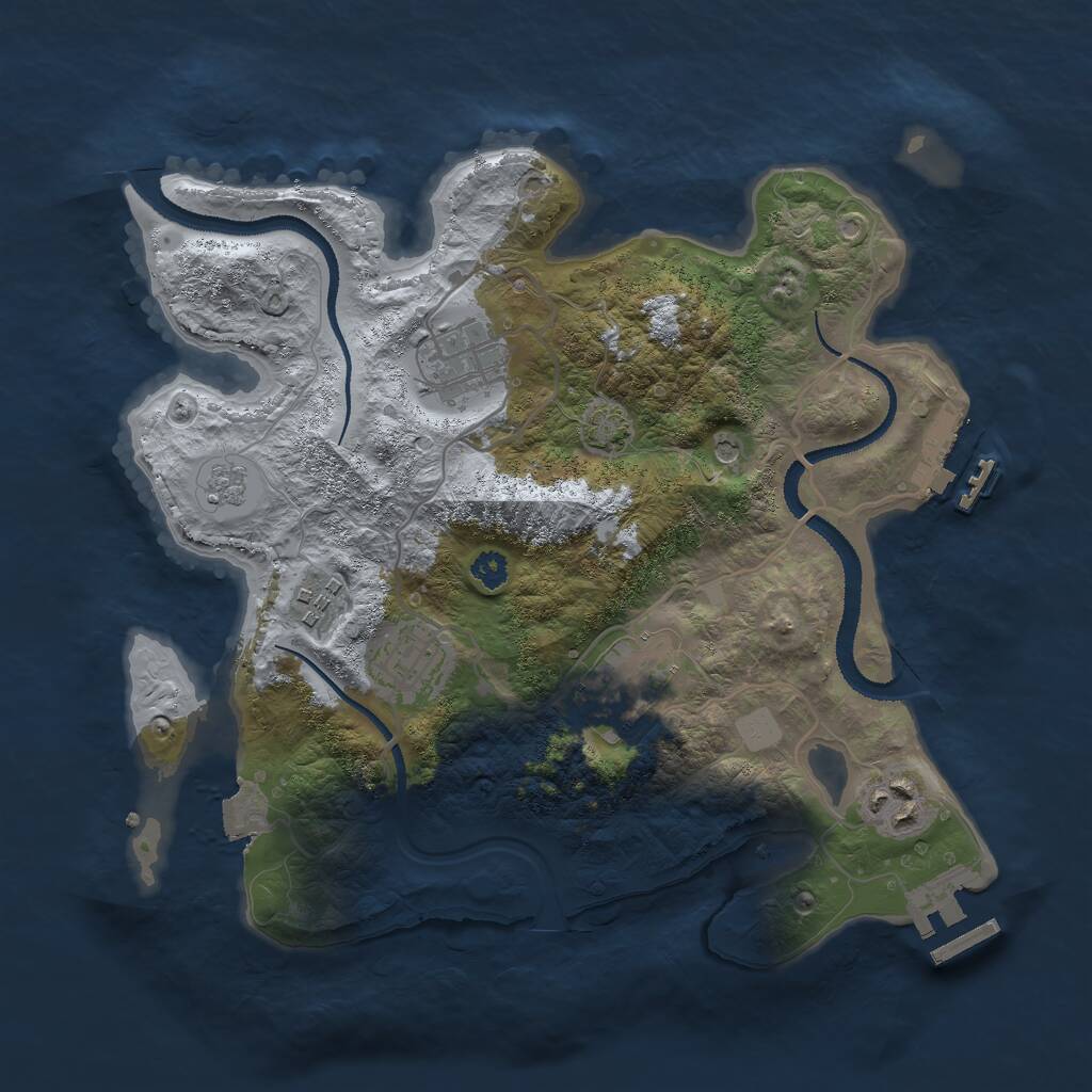 Rust Map: Procedural Map, Size: 3000, Seed: 1936092495, 11 Monuments