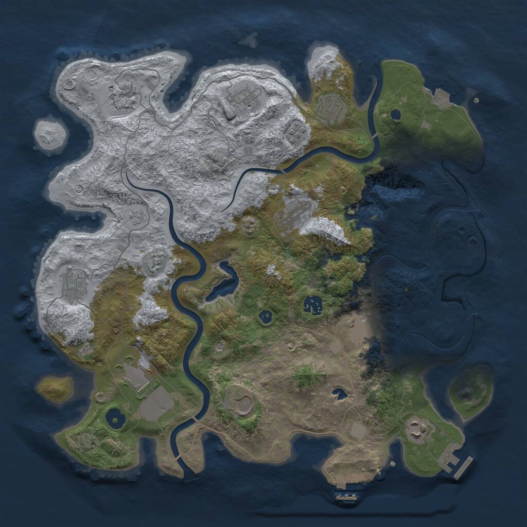 Rust Map: Procedural Map, Size: 4000, Seed: 14681302, 17 Monuments