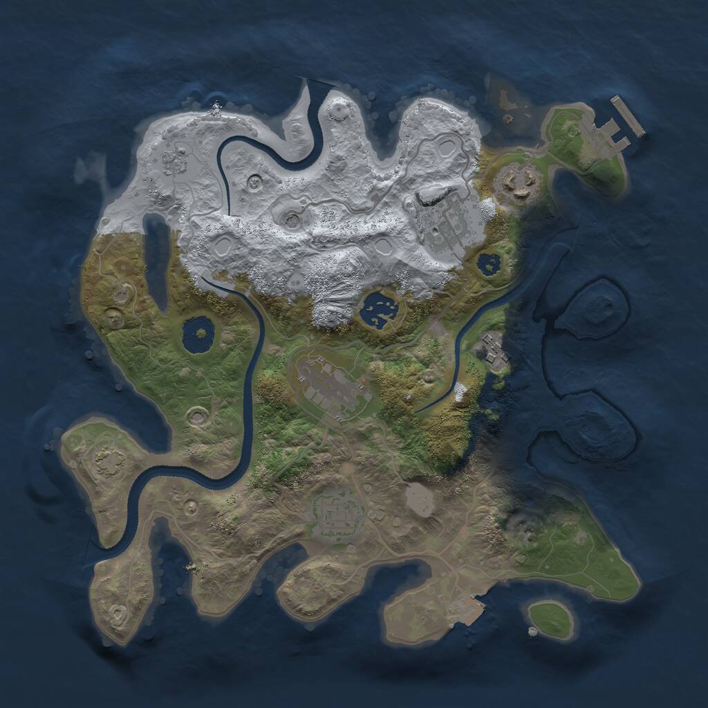 Rust Map: Procedural Map, Size: 3000, Seed: 759895, 11 Monuments