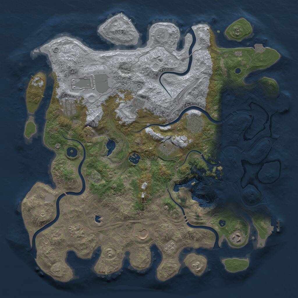 Rust Map: Procedural Map, Size: 4250, Seed: 448652218, 16 Monuments