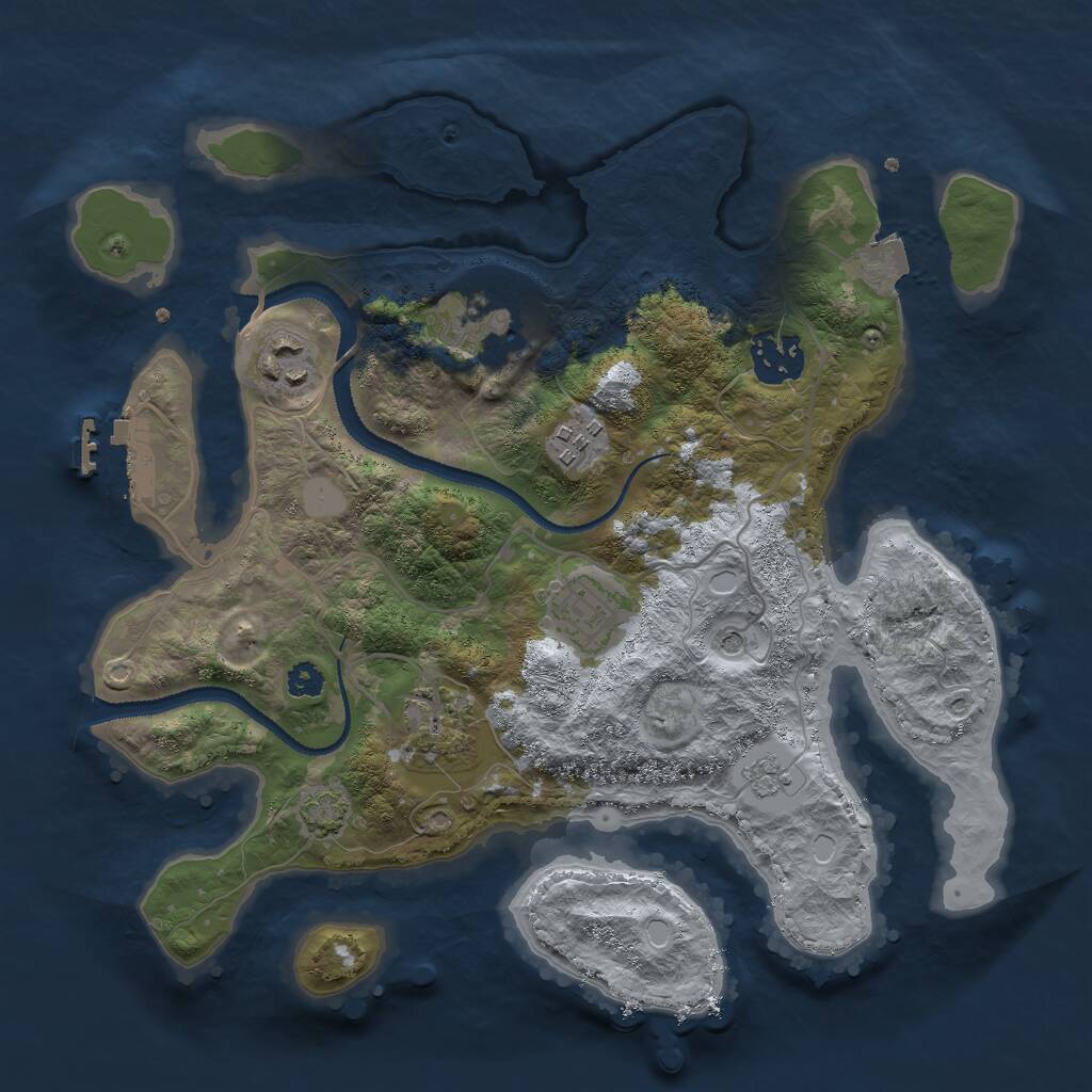 Rust Map: Procedural Map, Size: 3000, Seed: 1492737358, 11 Monuments