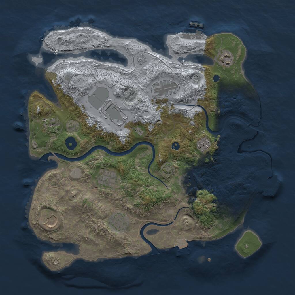 Rust Map: Procedural Map, Size: 3575, Seed: 11, 15 Monuments