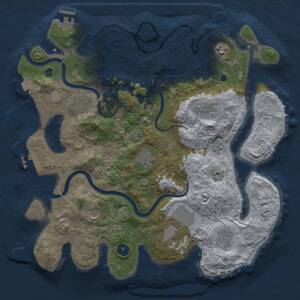 Thumbnail Rust Map: Procedural Map, Size: 3700, Seed: 684278107, 14 Monuments