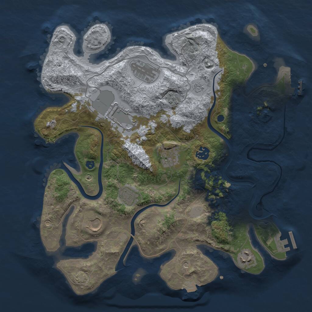 Rust Map: Procedural Map, Size: 3500, Seed: 189912643, 14 Monuments