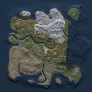 Thumbnail Rust Map: Procedural Map, Size: 3100, Seed: 39536, 11 Monuments