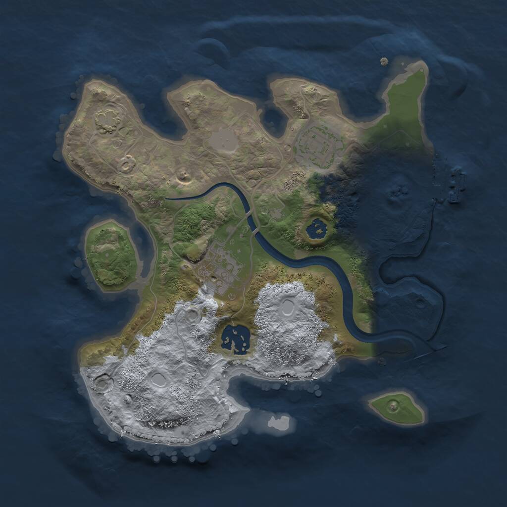 Rust Map: Procedural Map, Size: 2500, Seed: 47239, 6 Monuments