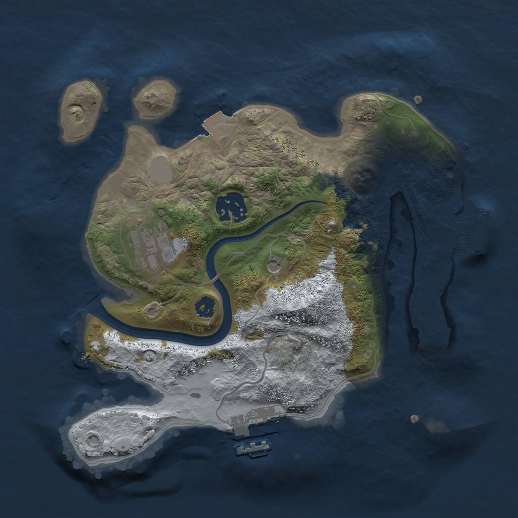 Rust Map: Procedural Map, Size: 2500, Seed: 1761661409, 6 Monuments