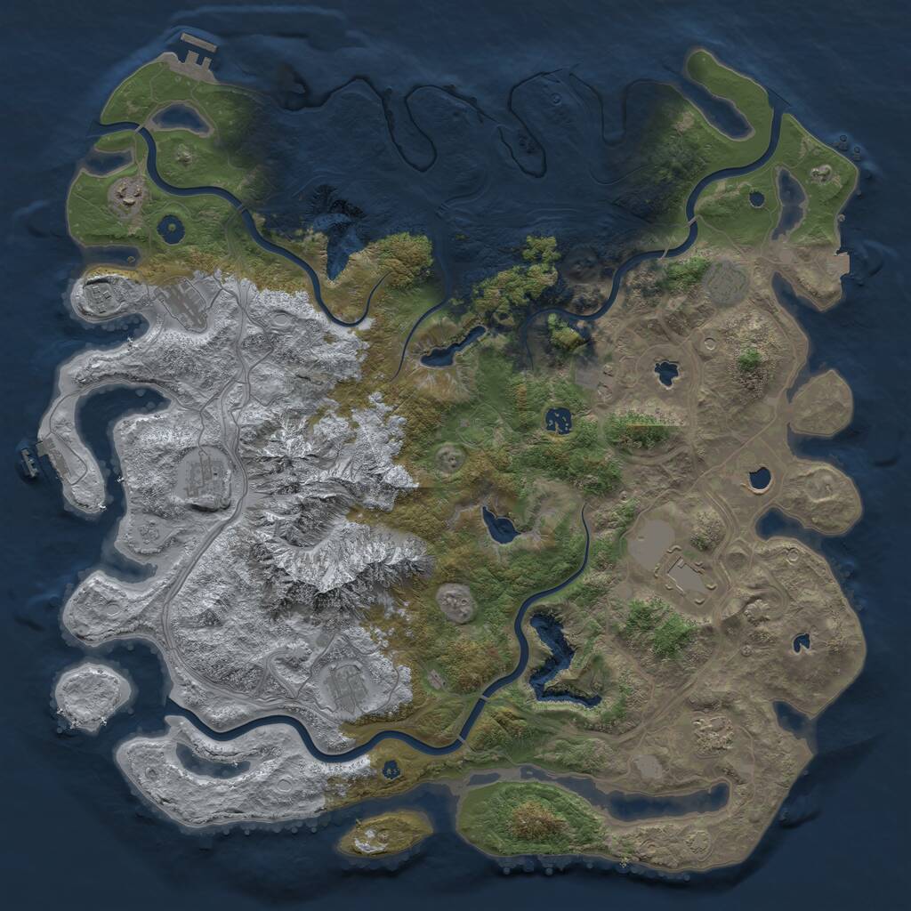 Rust Map: Procedural Map, Size: 5000, Seed: 157045030, 17 Monuments
