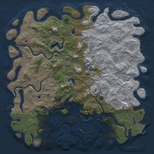 Thumbnail Rust Map: Procedural Map, Size: 6000, Seed: 268723863, 17 Monuments