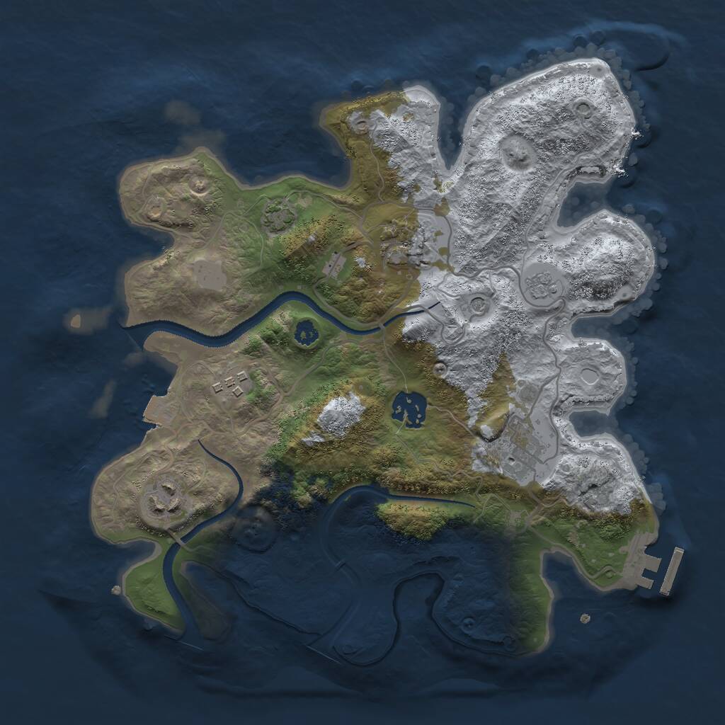 Rust Map: Procedural Map, Size: 3000, Seed: 55999322, 10 Monuments