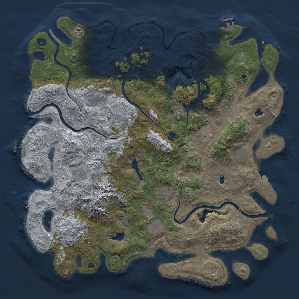 Rust Map: Procedural Map, Size: 5000, Seed: 402105052, 17 Monuments