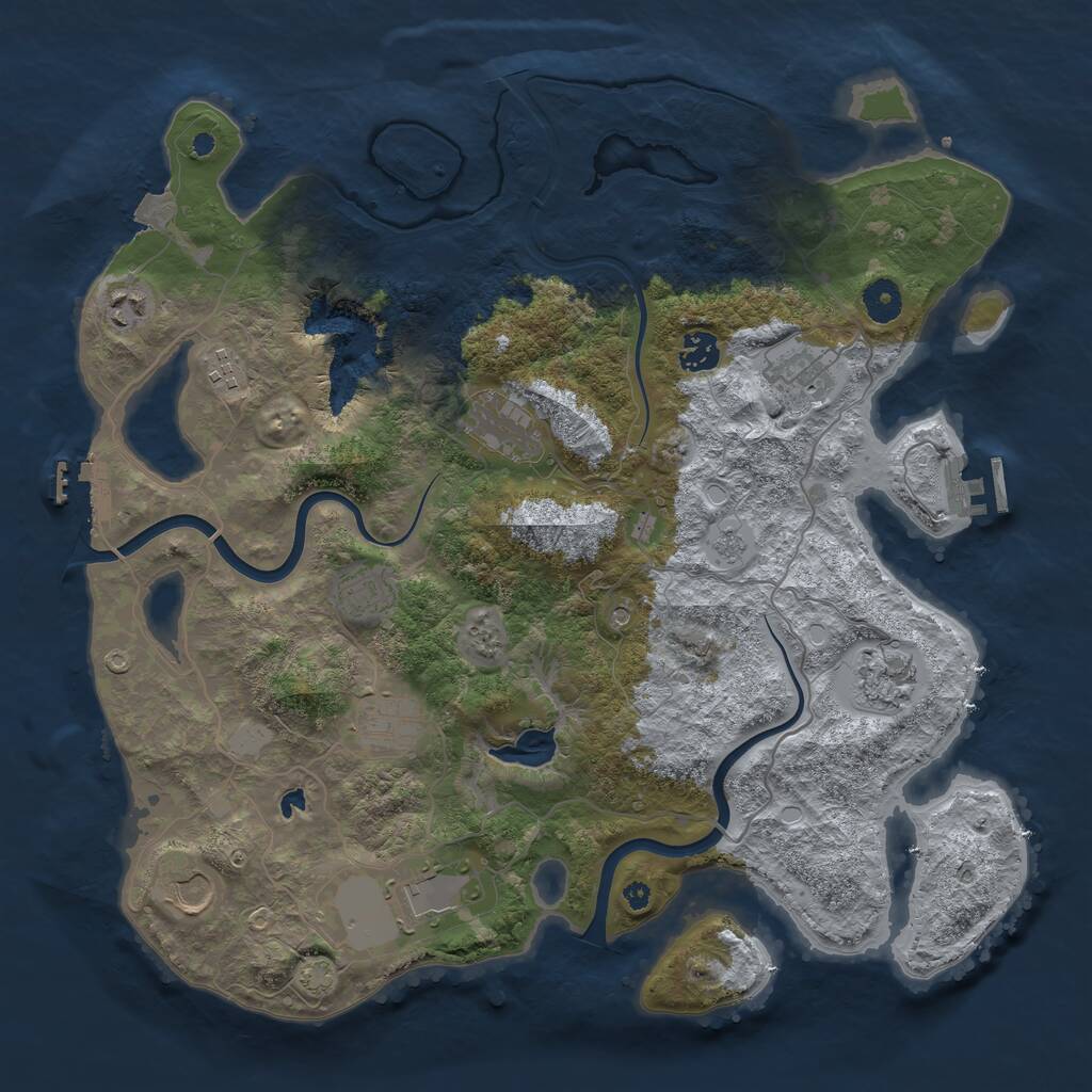 Rust Map: Procedural Map, Size: 4000, Seed: 476213059, 16 Monuments