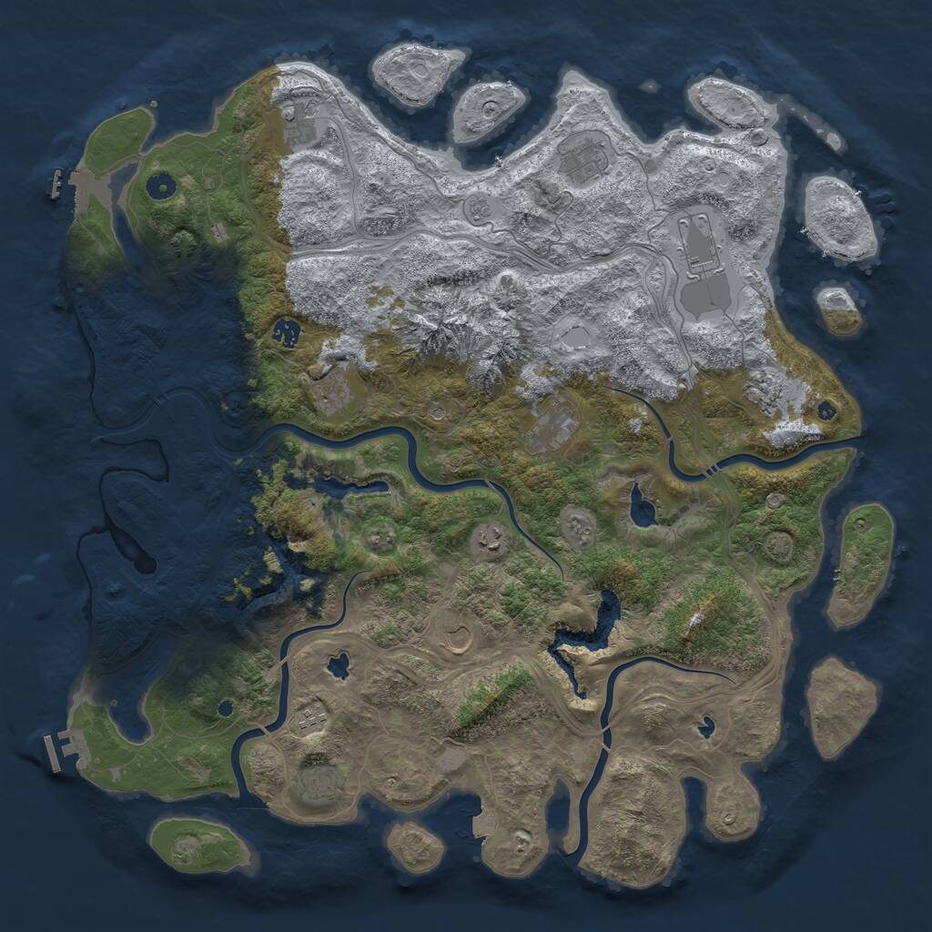 Rust Map: Procedural Map, Size: 5000, Seed: 198371754, 17 Monuments