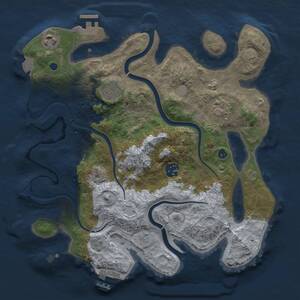 Thumbnail Rust Map: Procedural Map, Size: 3250, Seed: 1551991855, 11 Monuments