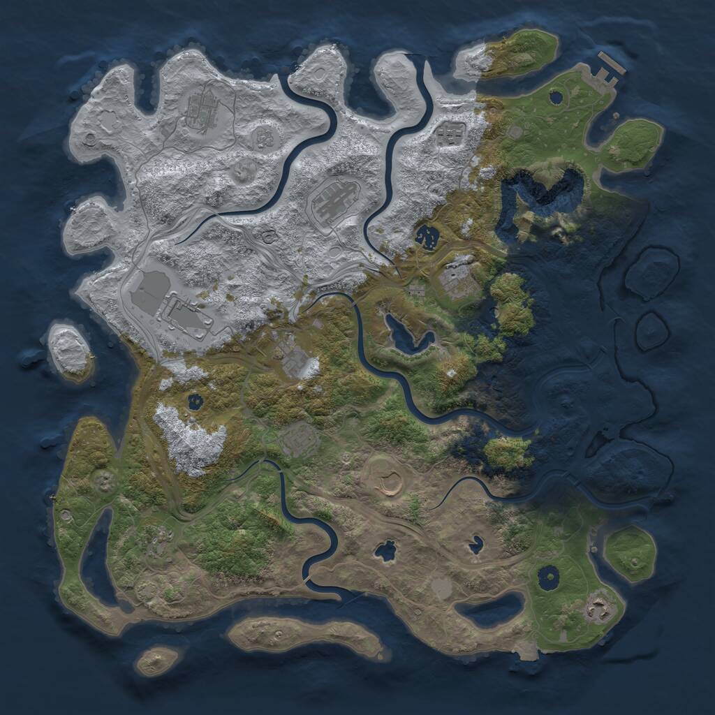 Rust Map: Procedural Map, Size: 4500, Seed: 811629650, 16 Monuments