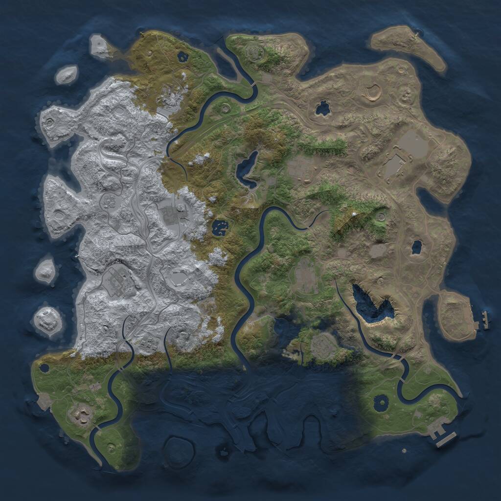 Rust Map: Procedural Map, Size: 4500, Seed: 1731448216, 17 Monuments