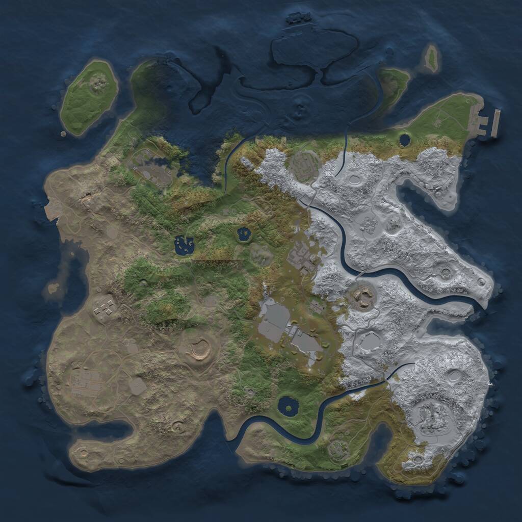 Rust Map: Procedural Map, Size: 3750, Seed: 1473276255, 16 Monuments