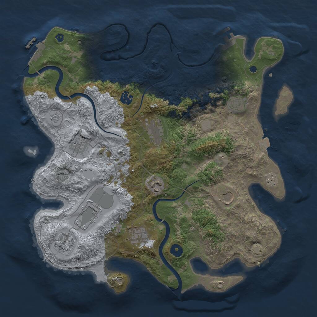 Rust Map: Procedural Map, Size: 3750, Seed: 1949880765, 16 Monuments