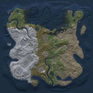 Thumbnail Rust Map: Procedural Map, Size: 3750, Seed: 1949880765, 16 Monuments