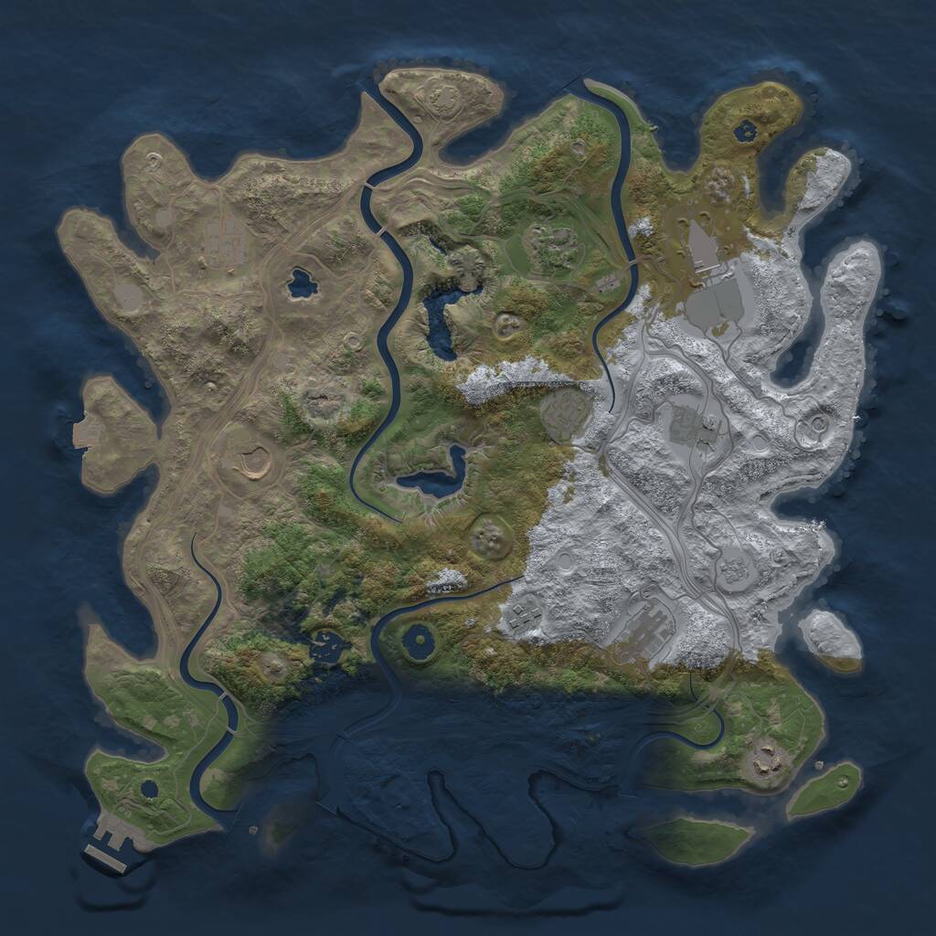 Rust Map: Procedural Map, Size: 4250, Seed: 1146738978, 15 Monuments