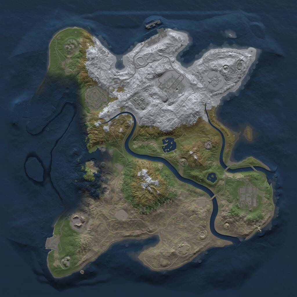 Rust Map: Procedural Map, Size: 3000, Seed: 52658, 13 Monuments