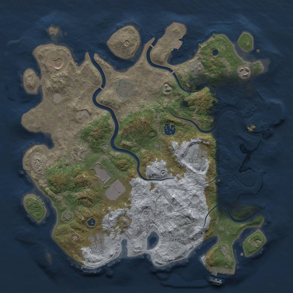Rust Map: Procedural Map, Size: 3750, Seed: 1538776712, 15 Monuments